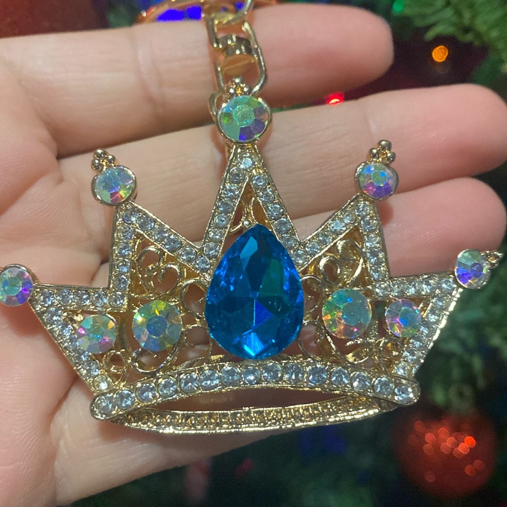 Princess Crown Blue Keychain Bag Charm